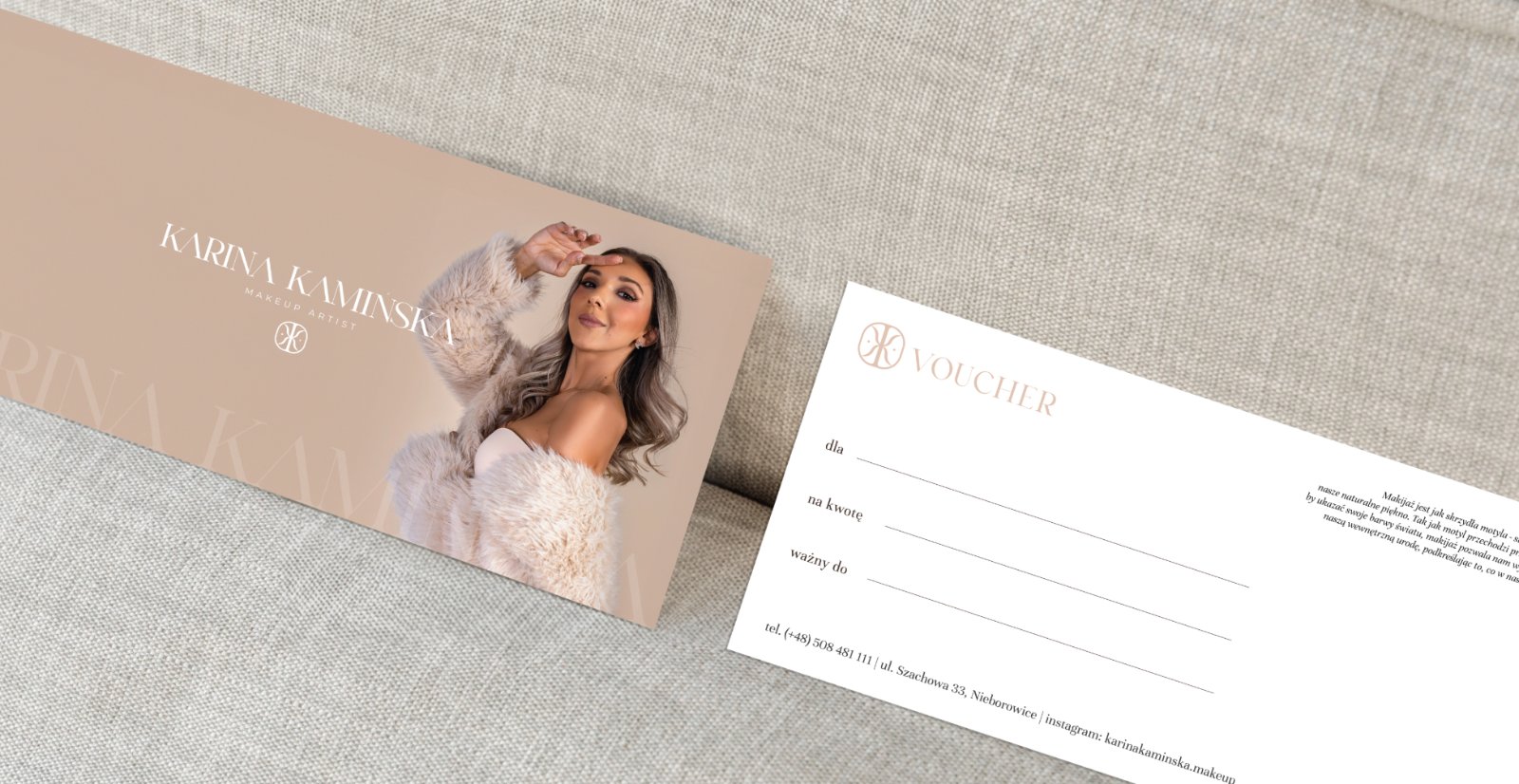 Voucher podarunkowy Karina Kamińska Studio — elegancki bon na makijaż